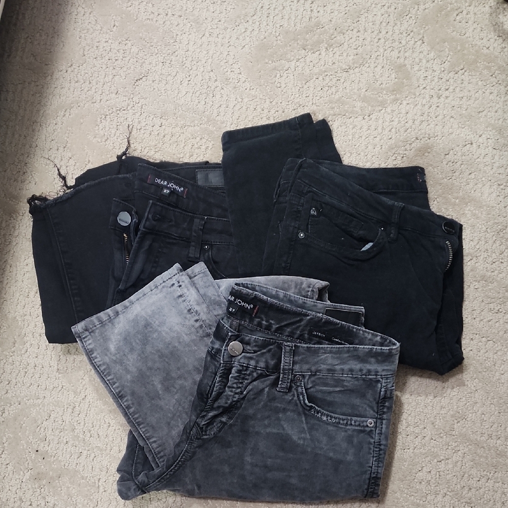 Dear John Black and Gray Straight Leg Pants